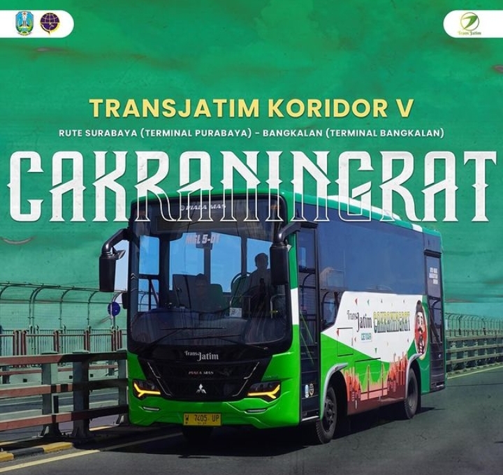 Bus Transjatim Cakraningrat rute Bangkalan - Surabaya resmi beroperasi mulai 30 September../Instagram Transjatim - Image