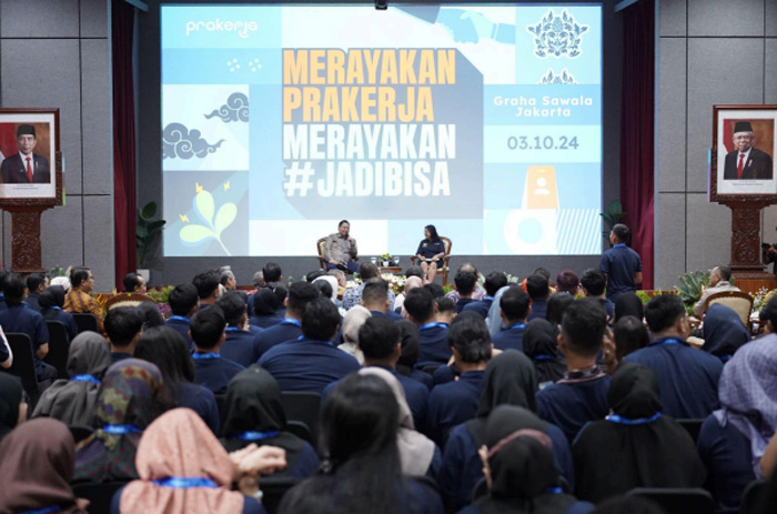 Menko Perekonomian Airlangga Hartarto di acara Prakerja. (Istimewa) - Image