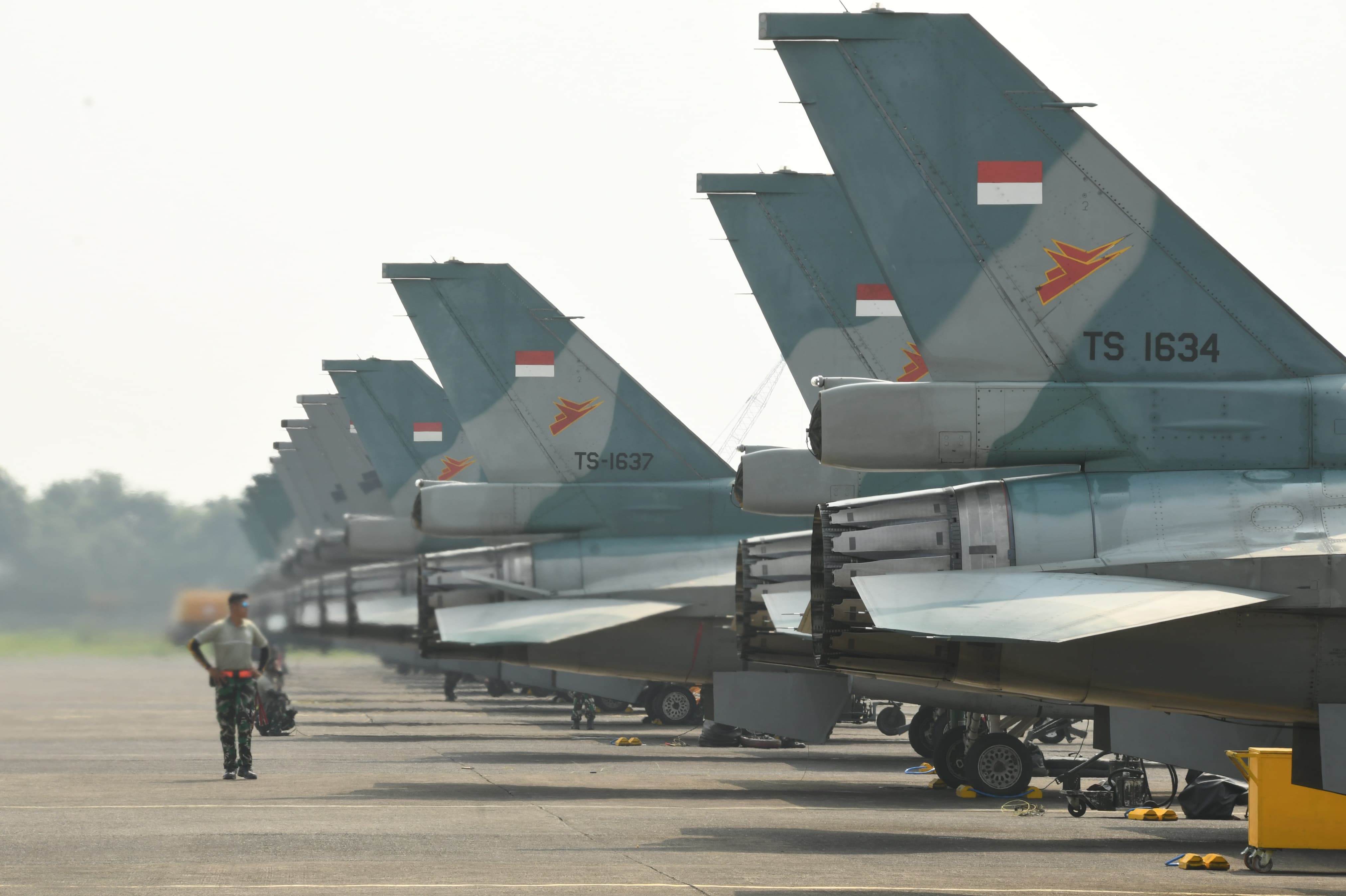Deretan pesawat TNI AU yang akan tampil di HUT ke-79 TNI pada 5 Oktober 2024 besok. (TNI AU) - Image