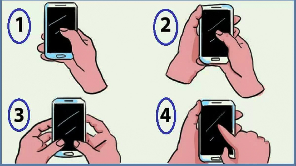 Ilustrasi cara memegang ponsel (Jagran Josh) - Image