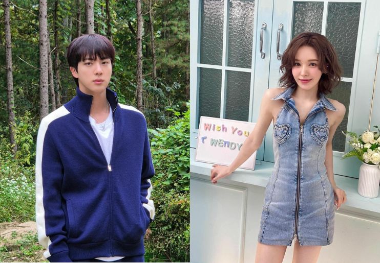 Jin BTS dan Wendy Red Velvet dikabarkan akan berkolaborasi. (Instagram @jin & @todayis_wendy) - Image