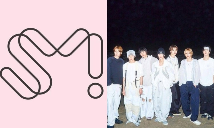 Logo SM Entertainment dan potret boy group RIIZE (Soompi dan South China Morning Post) - Image