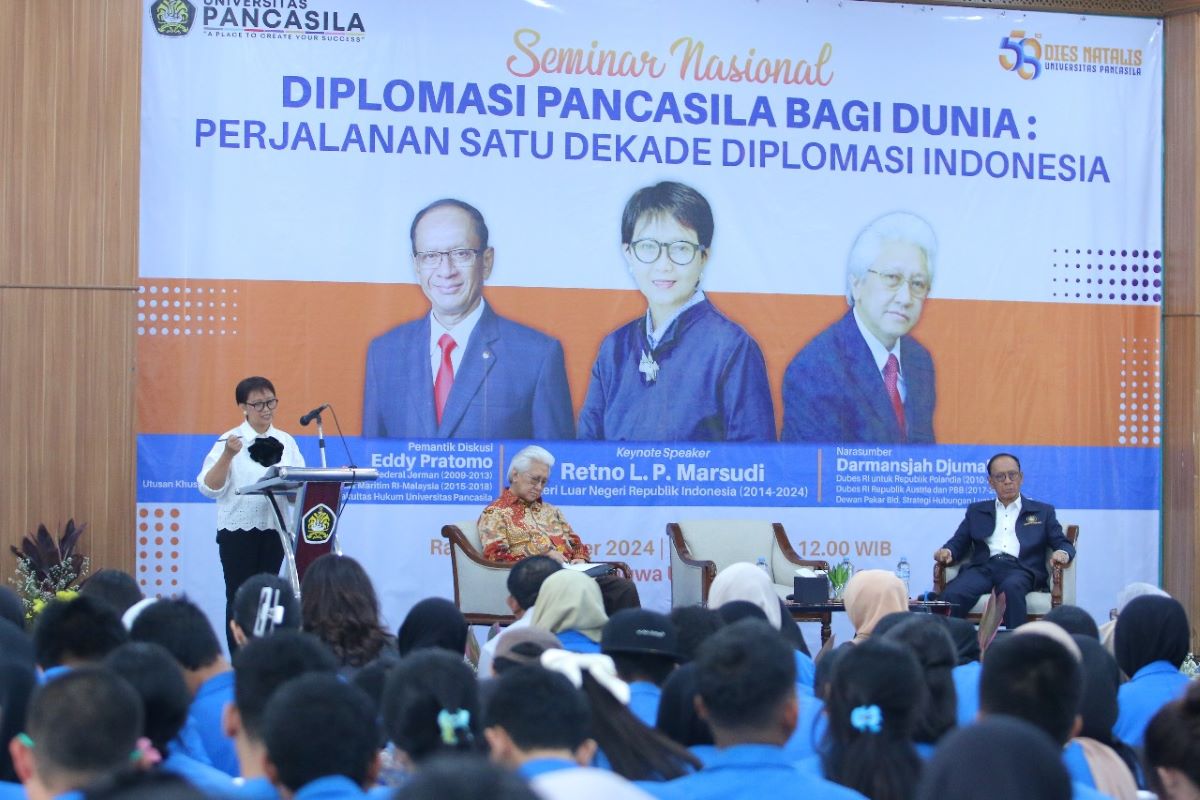 Universitas Pancasila menyelenggarakan seminar nasional bertajuk Diplomasi Pancasila Bagi Dunia. (Istimewa) - Image