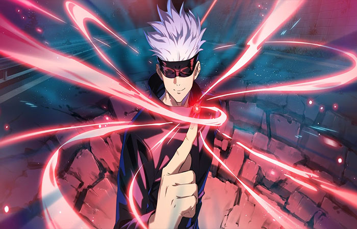 Satoru Gojo dari Jujutsu Kaisen sedang memamerkan kekuatannya untuk menghancurkan Roh Kutukan jahat. (Collider) - Image
