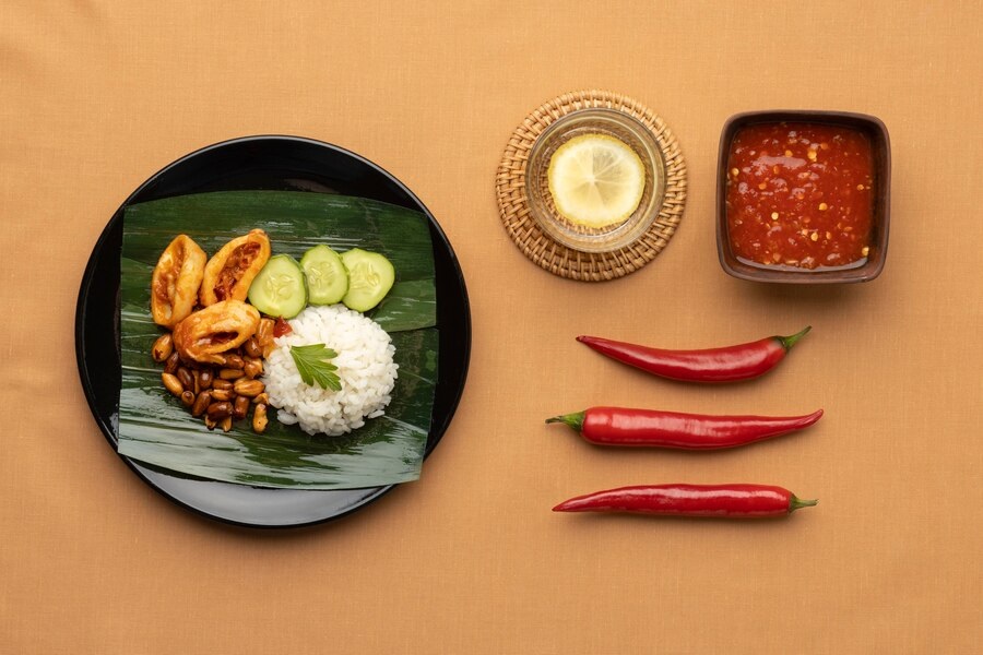 Ilustrasi makanan pedas - Image