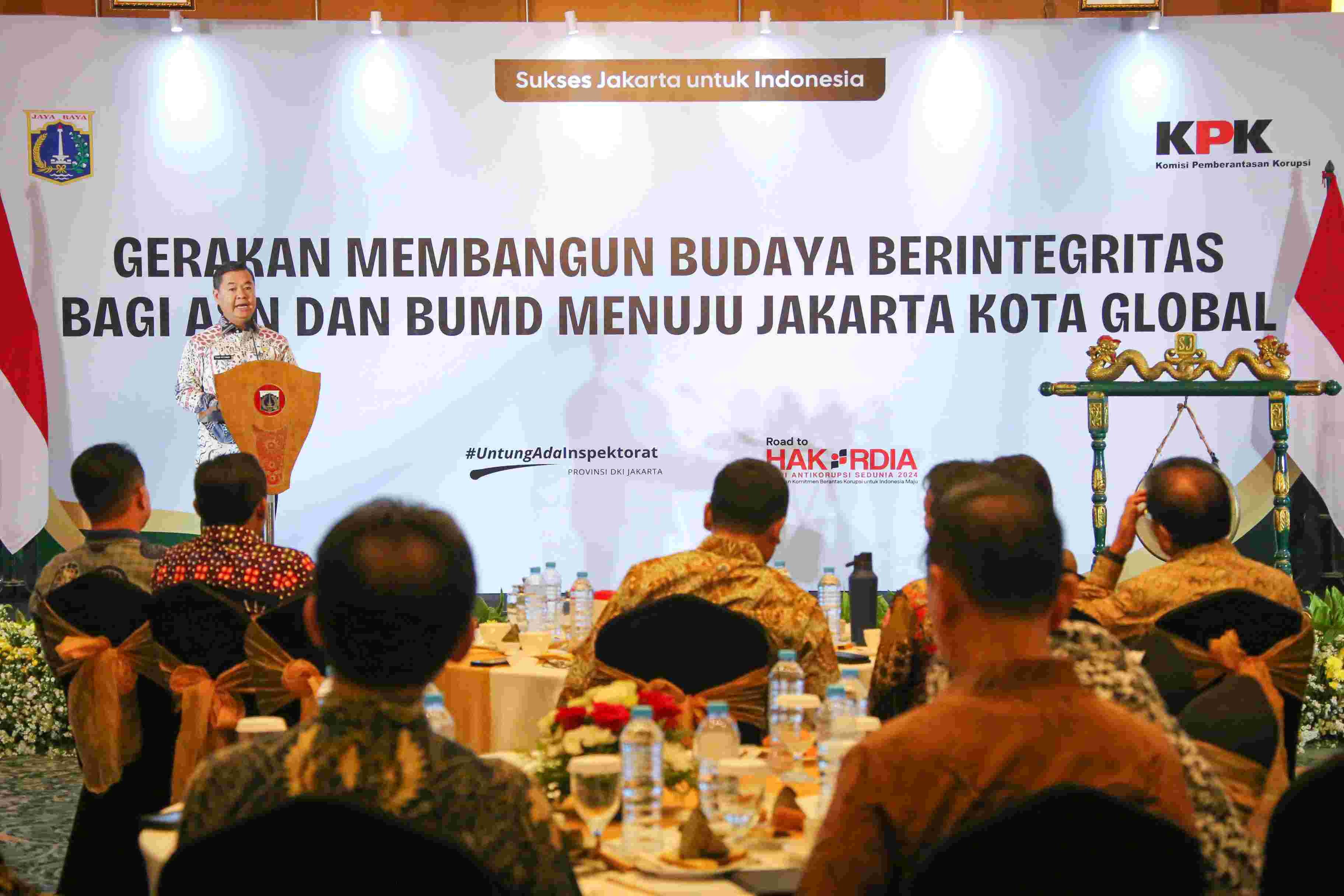 Penjabat (Pj) Gubernur Provinsi DKI Jakarta Teguh Setyabudi menghadiri acara Focus Group Discussion (FGD) di Grand Sahid Jaya, pada Selasa (5/11). (Humas Pemprov DKI) - Image