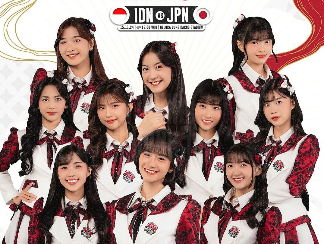 Line up member JKT48 yang akan tampil usai laga Timnas Indonesia vs Jepang. (Instagram Timnas Indonesia) - Image