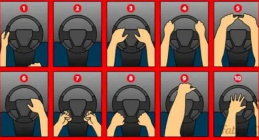Ilustrasi gaya memegang setir mobil yang dapat mengungkap rahasia kepribadian tersembunyi di baliknya. - Image