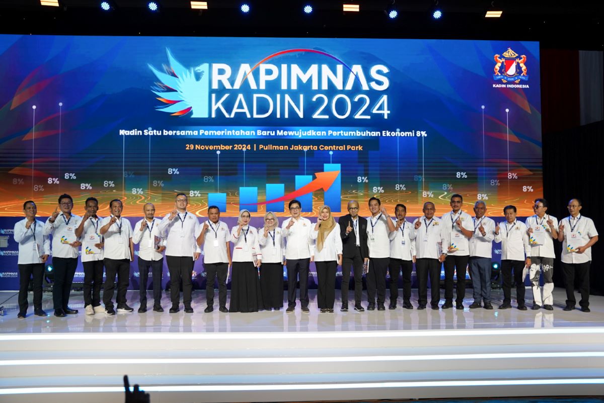 Kadin Indonesia gelar Rapimnas 2024 dengan tema Kadin Satu Bersama Pemerintahan Baru Mewujudkan Pertumbuhan Ekonomi 8 Persen di Hotel Pullman, Jakarta, Jumat (29/11). (Istimewa) - Image