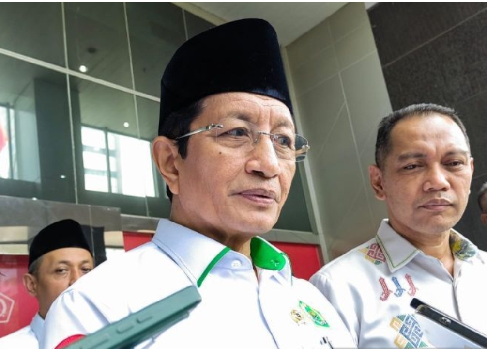 Menag Nasaruddin Umar menghadiri peringatan Hari Antikorupsi Sedunia di Kantor Kemenag, Jakarta, Senin (2/11/2024). (ANTARA/Asep Firmansyah) - Image