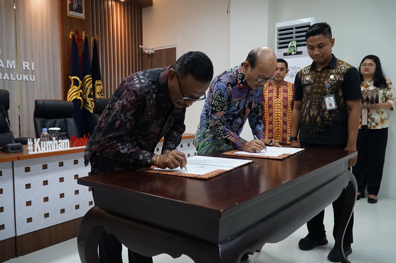 Kemenkumham gandeng LPPM Universitas Pattimura terkait peningkatan kapasitas sumber daya manusia (SDM) di bidang Kekayaan Intelektual. (Istimewa) - Image