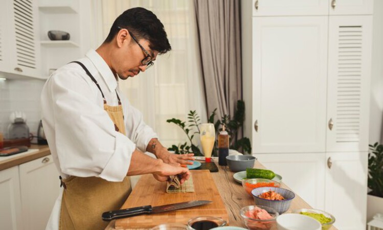 Ilustrasi orang sedang memasak (Freepik) - Image