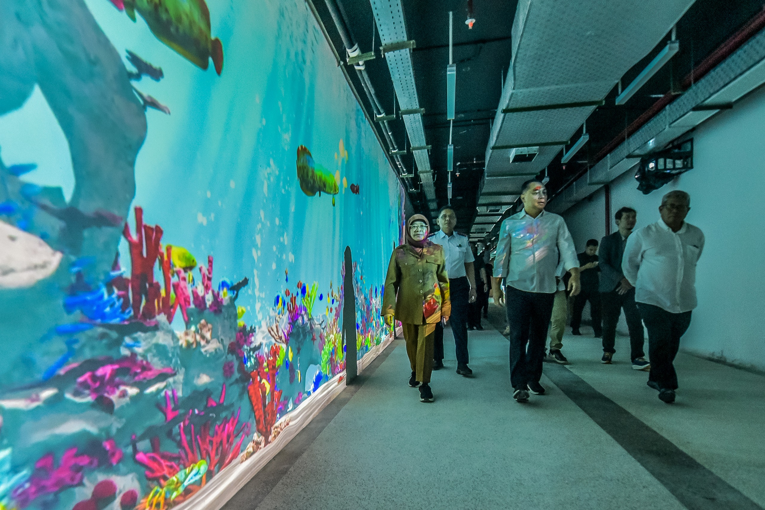 Terowongan TIJ-KBS Surabaya akan menyuguhkan video mapping bertemakan suaka margasatwa. (Humas Pemkot Surabaya) - Image