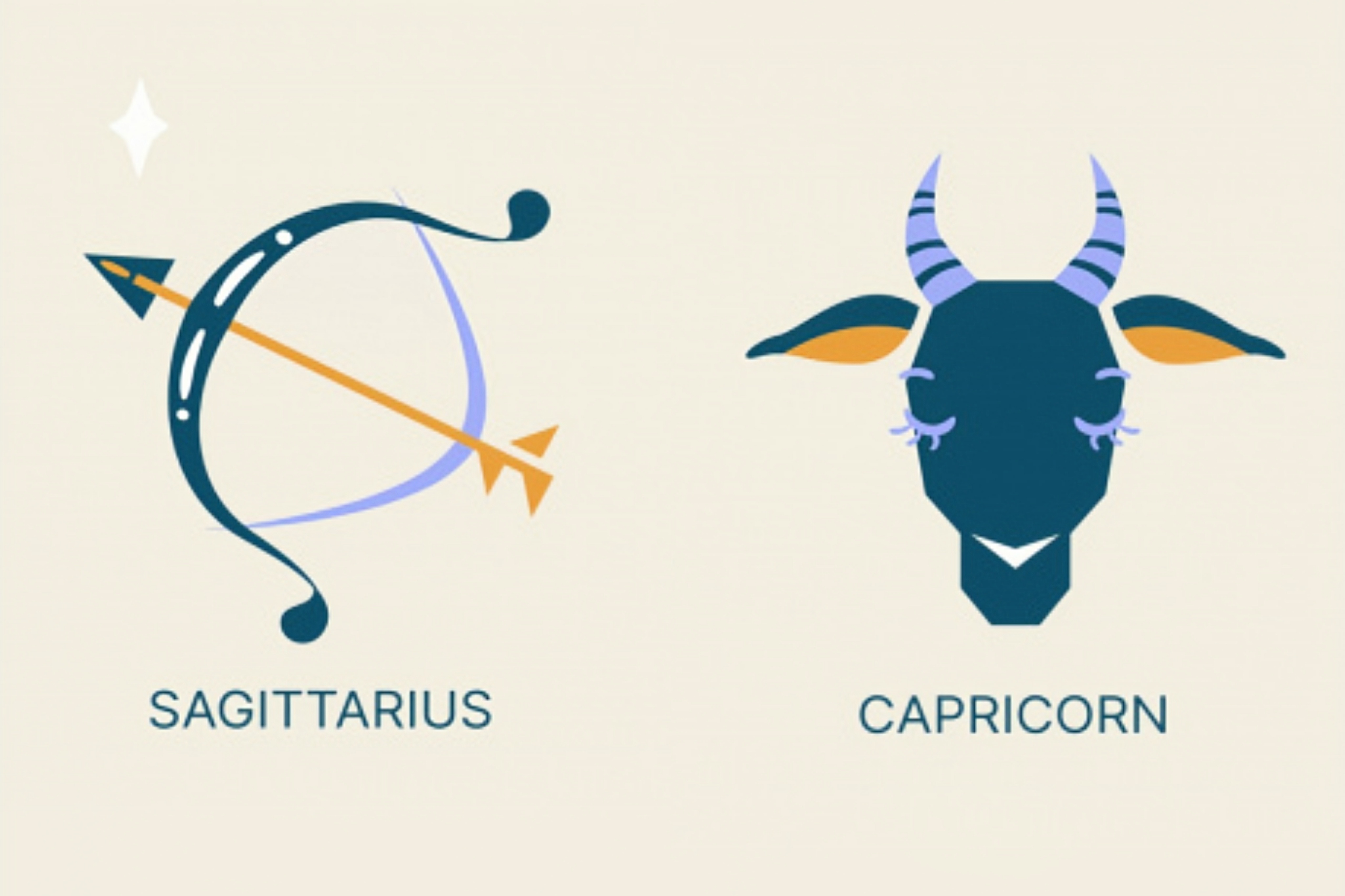 Ilustrasi zodiak Sagitarius dan Capricorn (pinkvilla.com) - Image