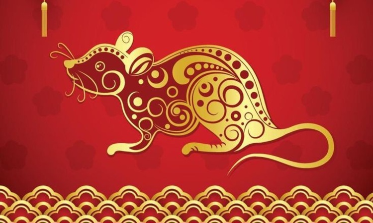 Ilustrasi shio tikus. - Image