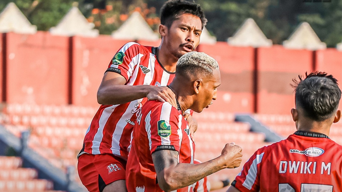 Selebrasi pemain Deltras FC di pentas Liga 2 Indonesia musim ini. (Instagram @deltras.official) - Image