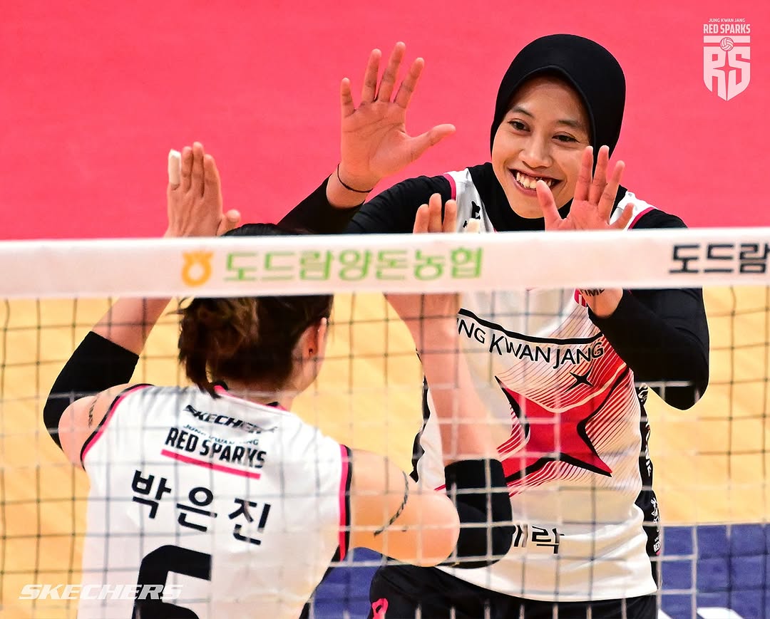 Megawati Hangestri Pertiwi menjadi pemain terbaik (MVP) putaran ketiga Liga Voli Korea Selatan 2024/2025. (Dok: Red Sparks) - Image