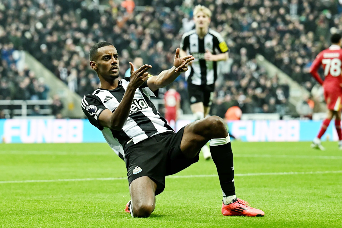 Pemain Newcastle United Alexander Isak melakukan selebrasi setelah mencetak gol. (Newcastle United) - Image