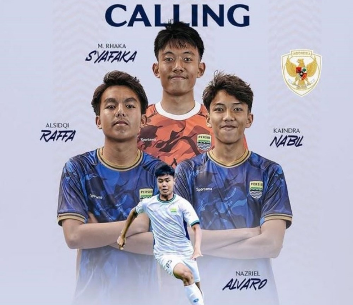 Empat pemain Persib U-18 yang dipanggil Timnas U-17 untuk training camp di Bandung. (Instagram @persib) - Image