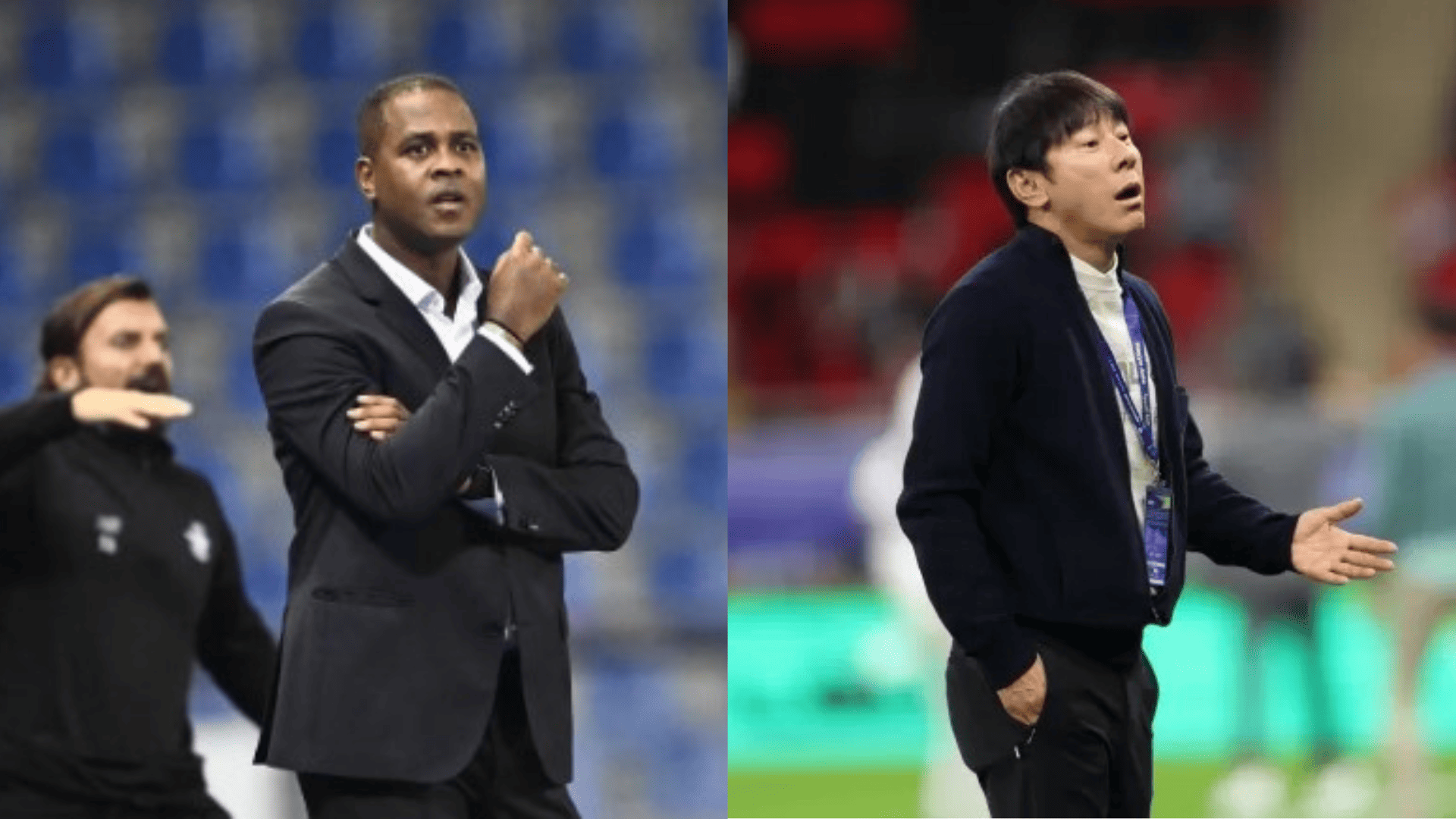 Patrick Kluivert (kiri) dirumorkan menjadi pengganti Shin Tae-yong sebagai pelatih Timnas Indonesia. - Image