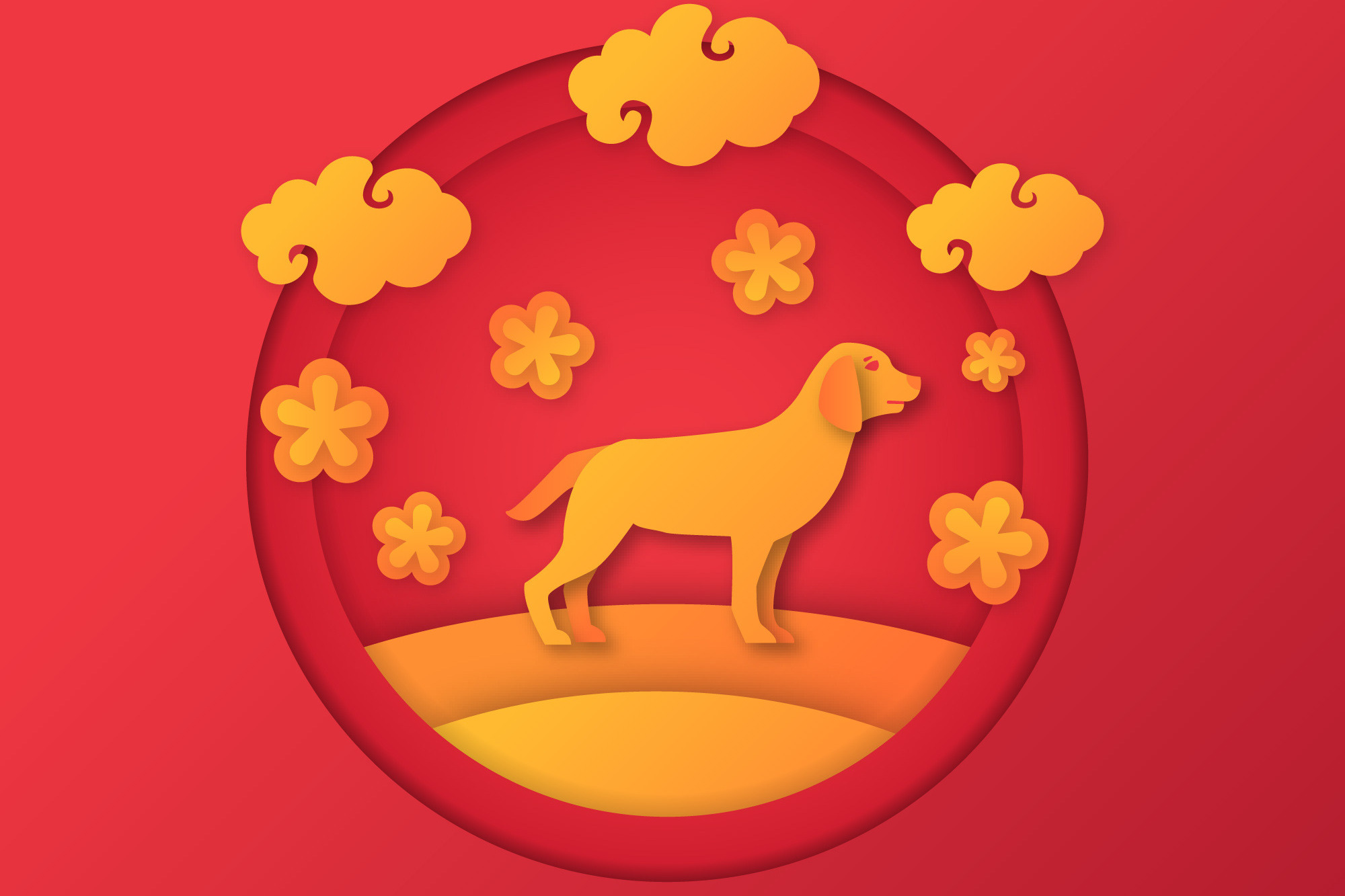 Ilustrasi shio Anjing - Image