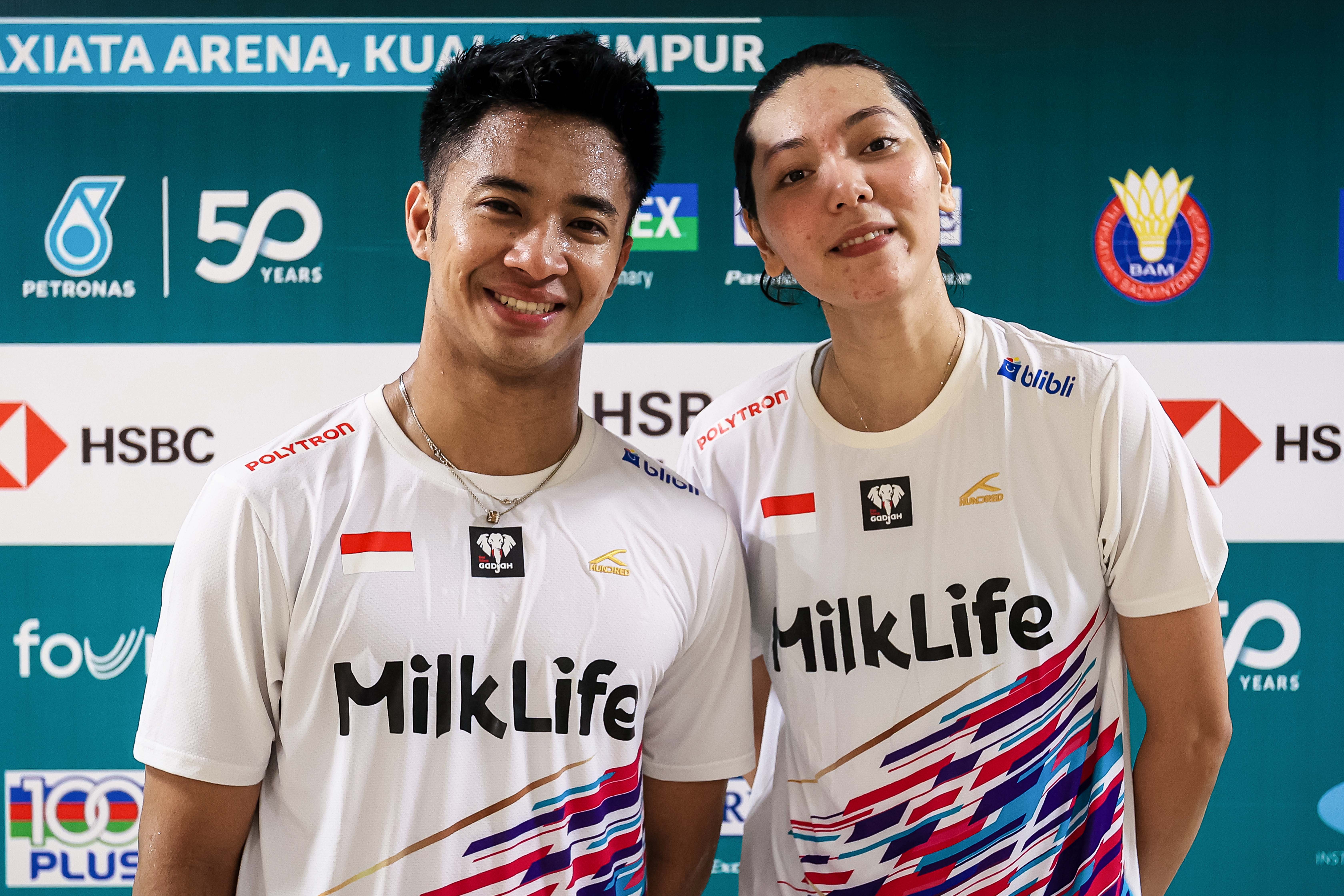 Dejan/Gloria resmi berpisah setelah kalah di 16 besar Malaysia Open 2025. (Dok: PBSI)