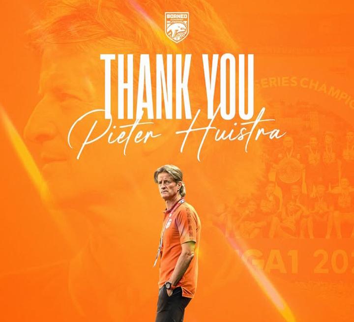Ucapan terima kasih dari Borneo Fc kepada Pieter Huistra. (@borneofc.id) - Image