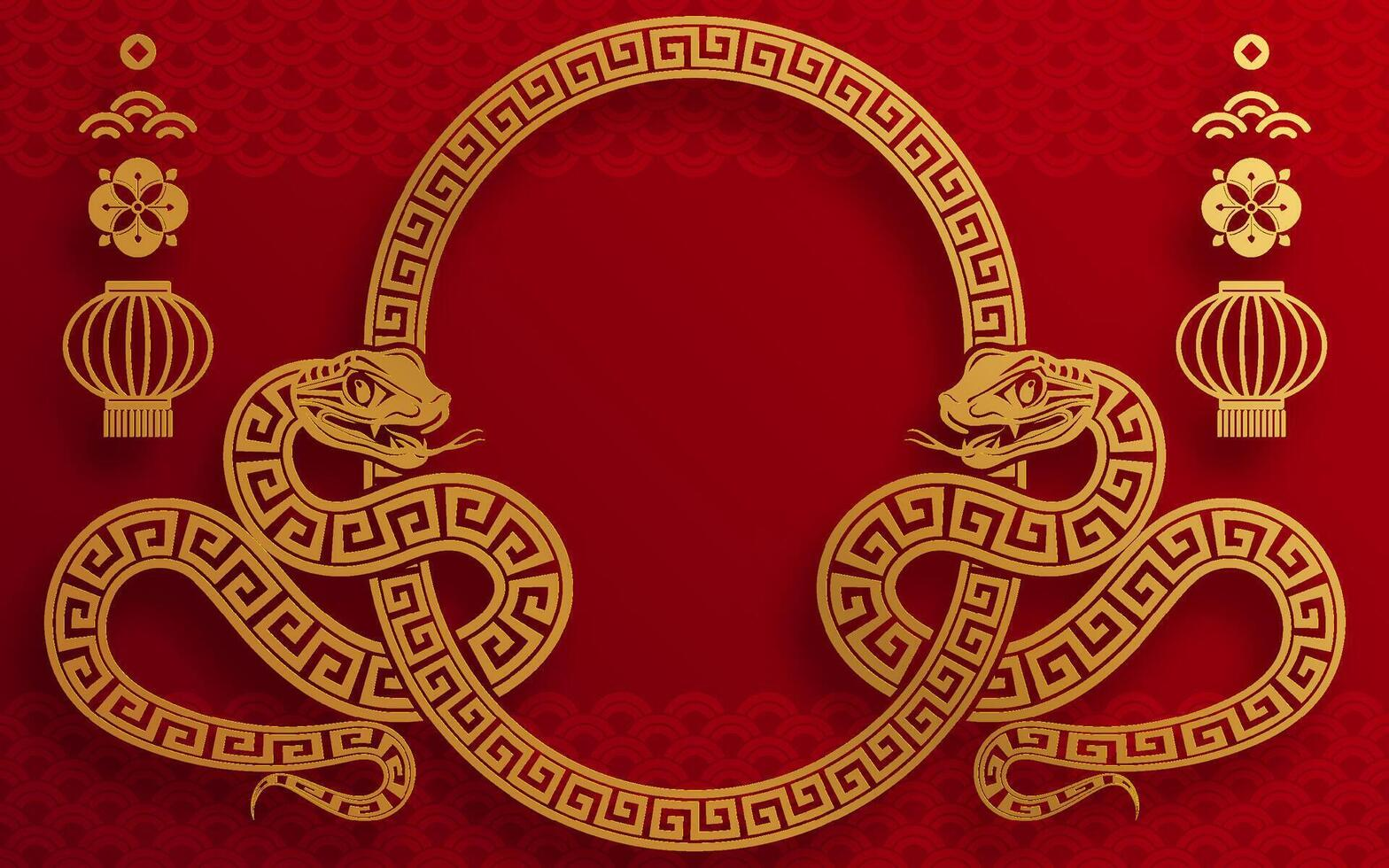 Ilustrasi Tahun Ular Kayu. (Vecteezy) - Image