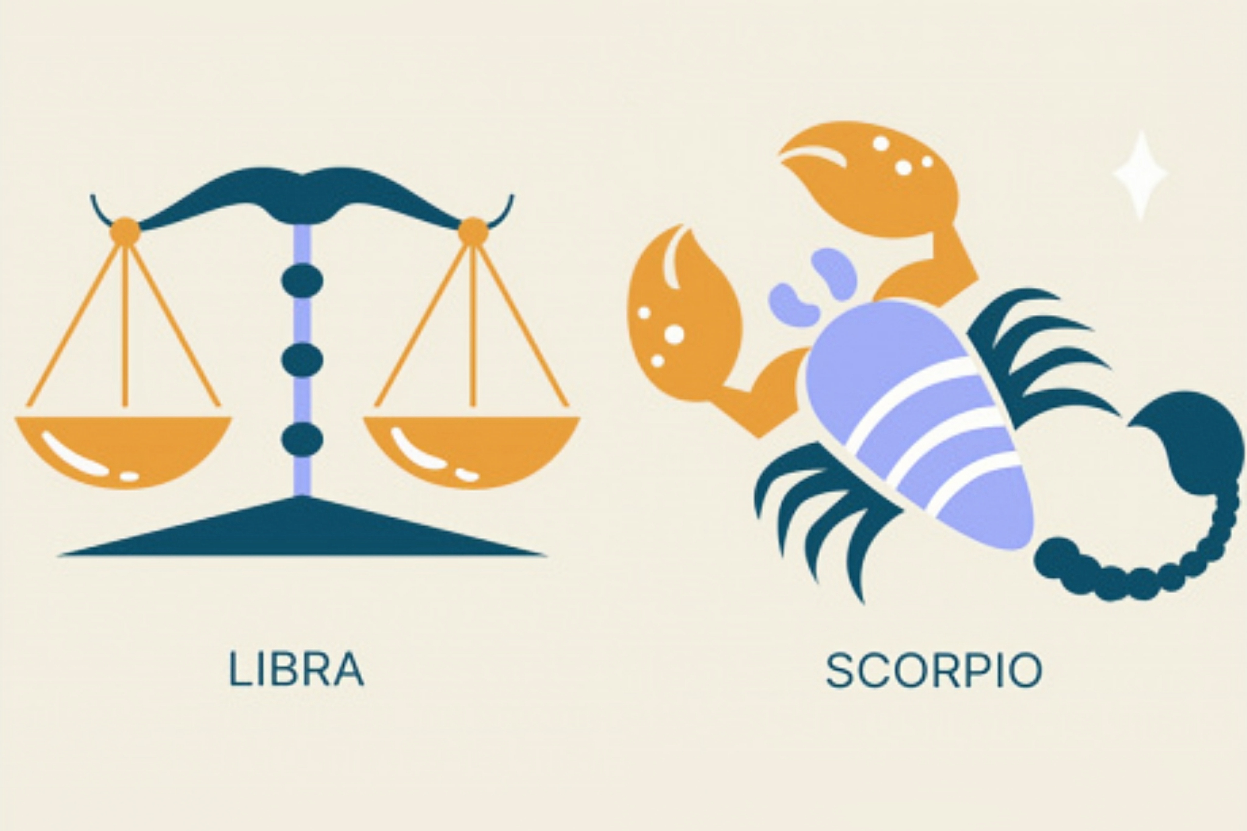 Ilustrasi zodiak Libra dan Scorpio. (pinkvilla.com). - Image