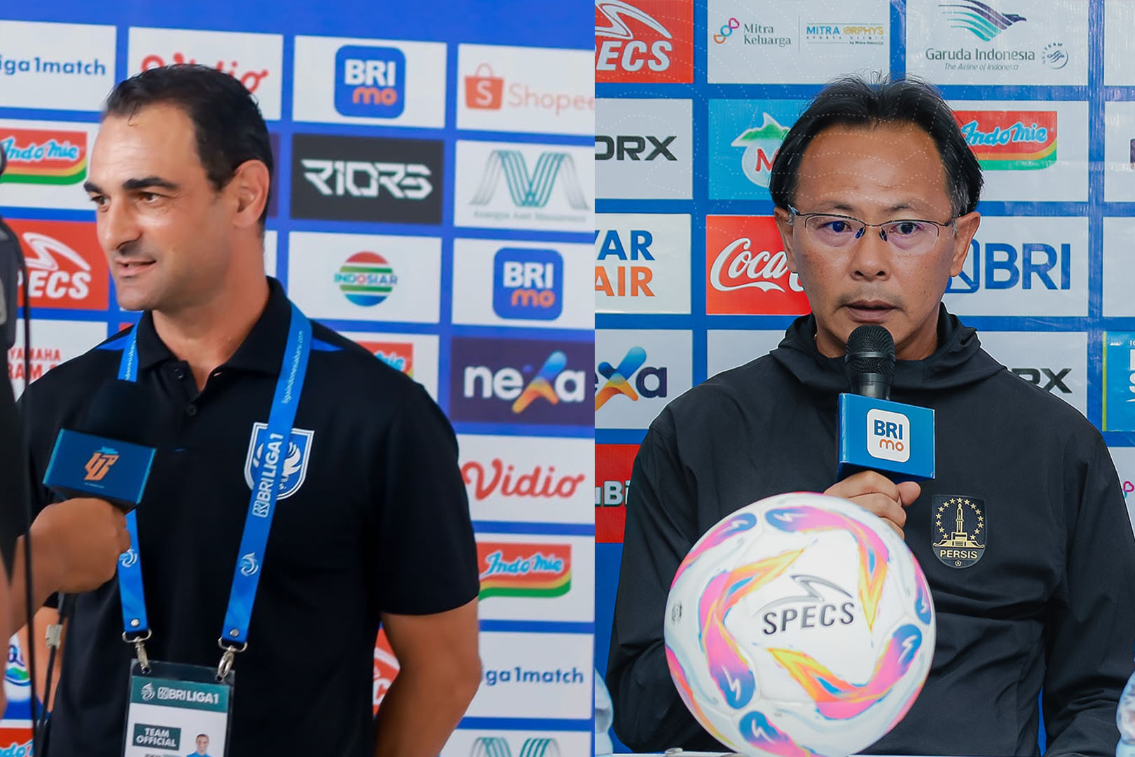 Gilbert Agius PSI (Kiri), Ong Kim Swee pelatih Persis (kanan). (Instagram Gilbert Agius dan Media Persis Solo). - Image