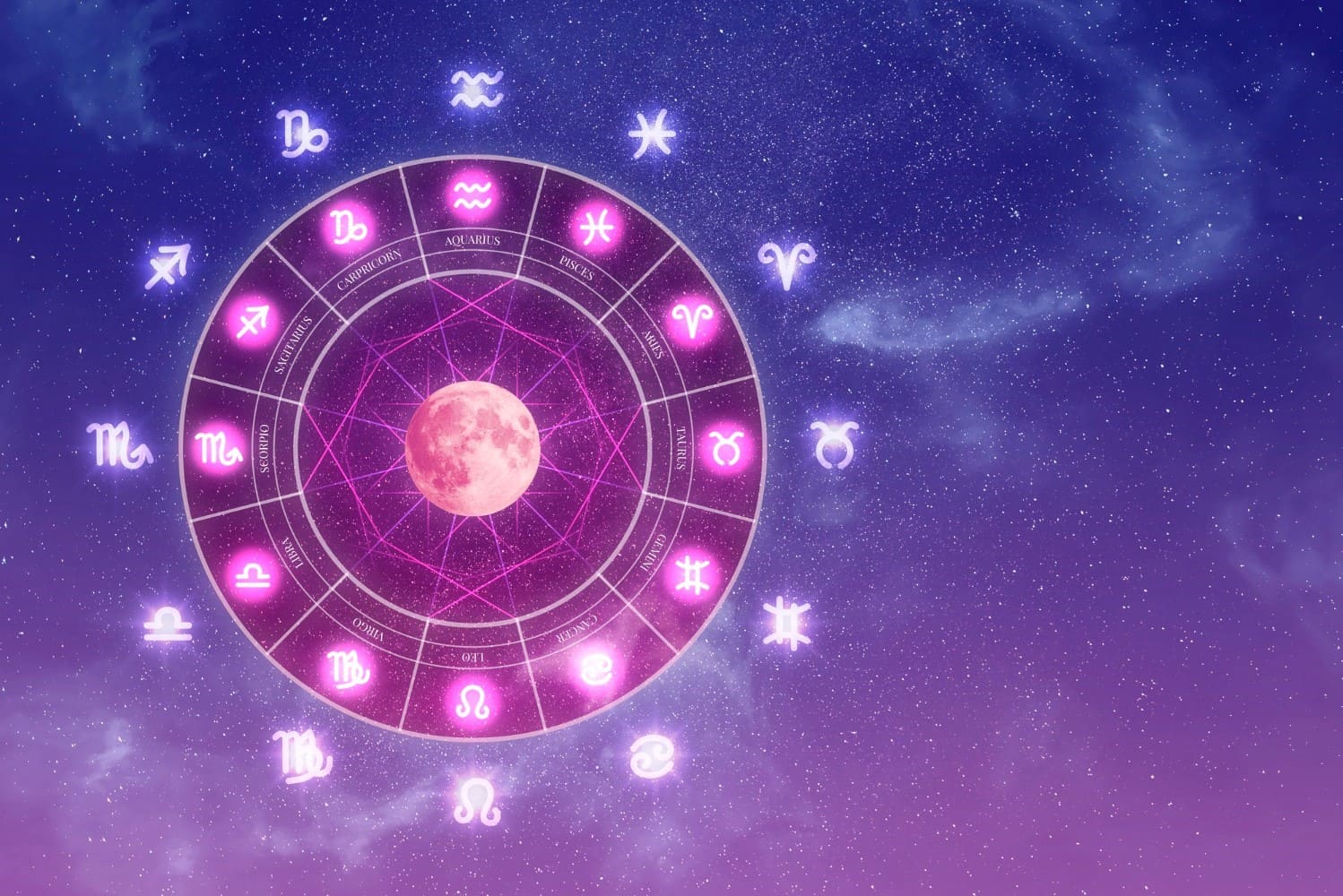 ilustrasi 12 tanda zodiak. - Image