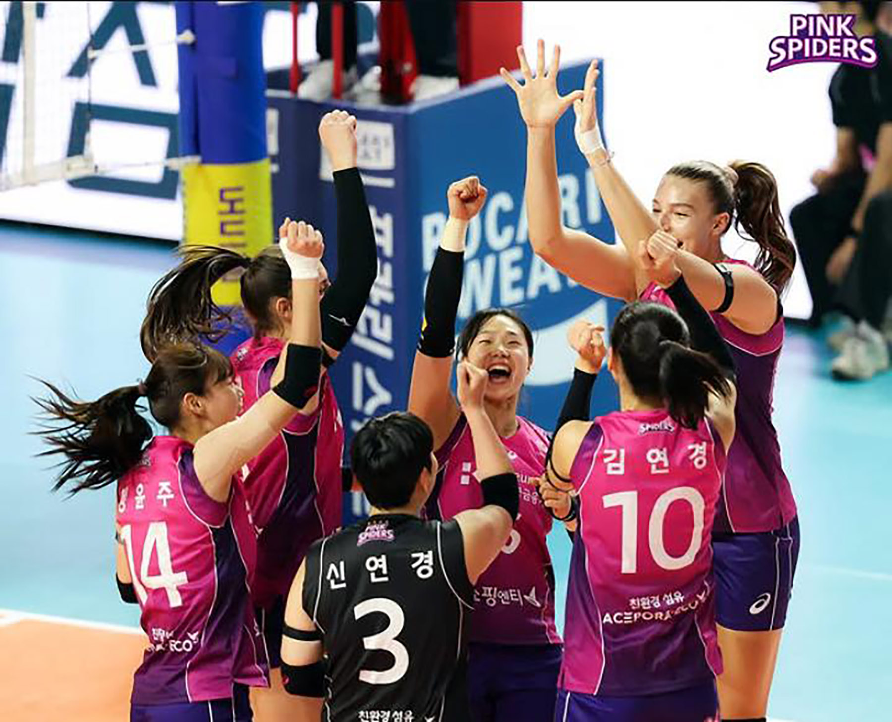 Kemenangan Pink Spiders melawan IBK Altos 3-1 di V-League 2024/2025. (Dok. @hkpinkspiders) - Image