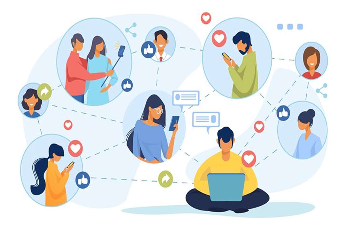 Illustrasi bagaimana berbagi di media sosial membuat kita terhubung. (Freepik) - Image