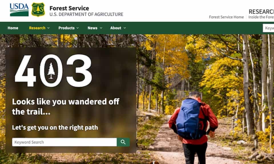Halaman website Climate Change Resource Center di situs USDA pada Kamis pekan lalu. (The Guardian) - Image