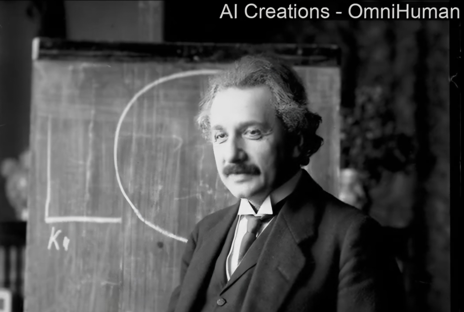 Albert Einstein dibangkitkan dari kematian berkat teknologi AI OmniHuman-1 bikinan induk perusahaan TikTok. (ByteDance) - Image