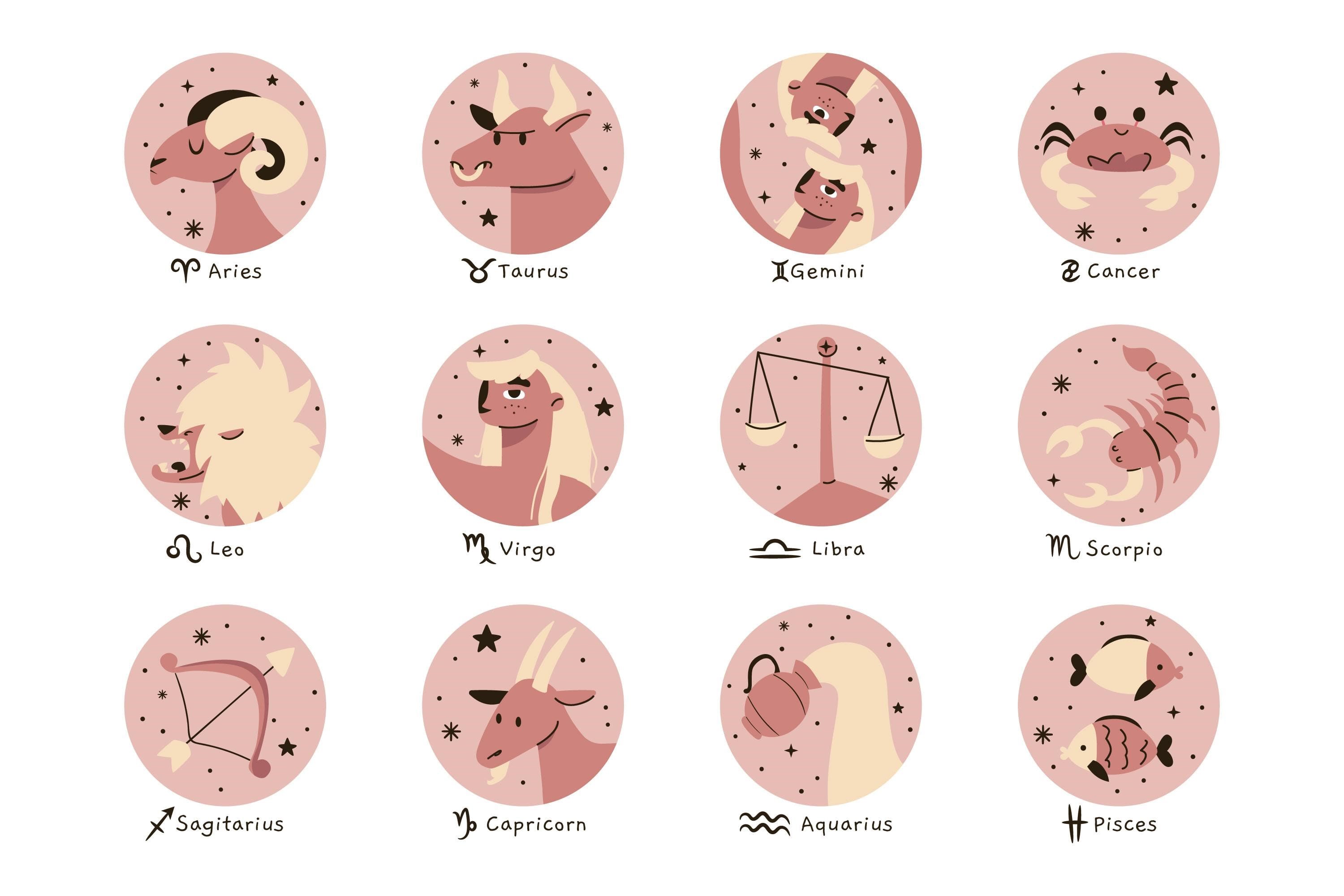 ilustrasi 12 tanda zodiak. (Freepik) - Image