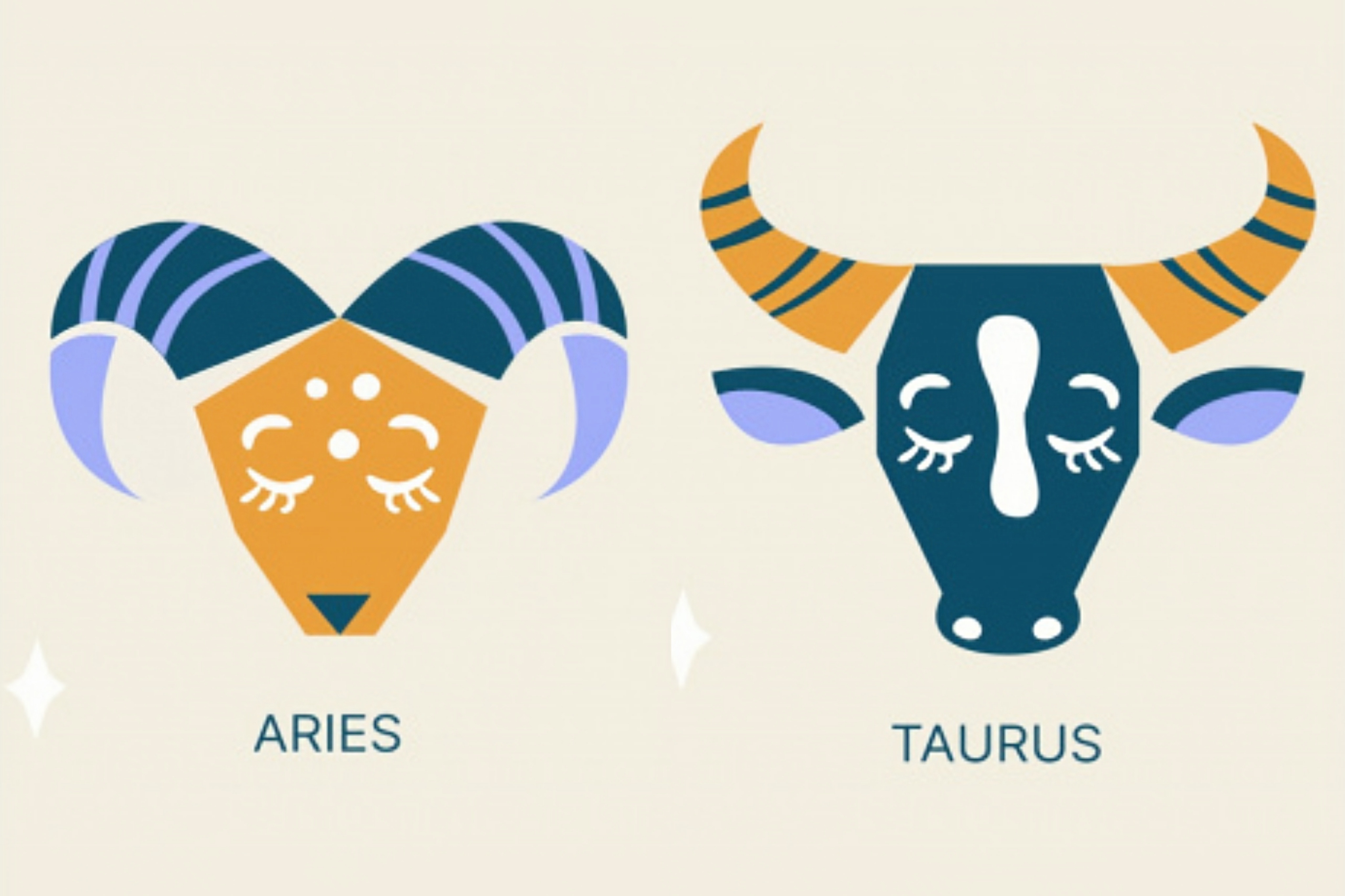 Ilustrasi zodiak Aries dan Taurus. (pinkvilla.com). - Image
