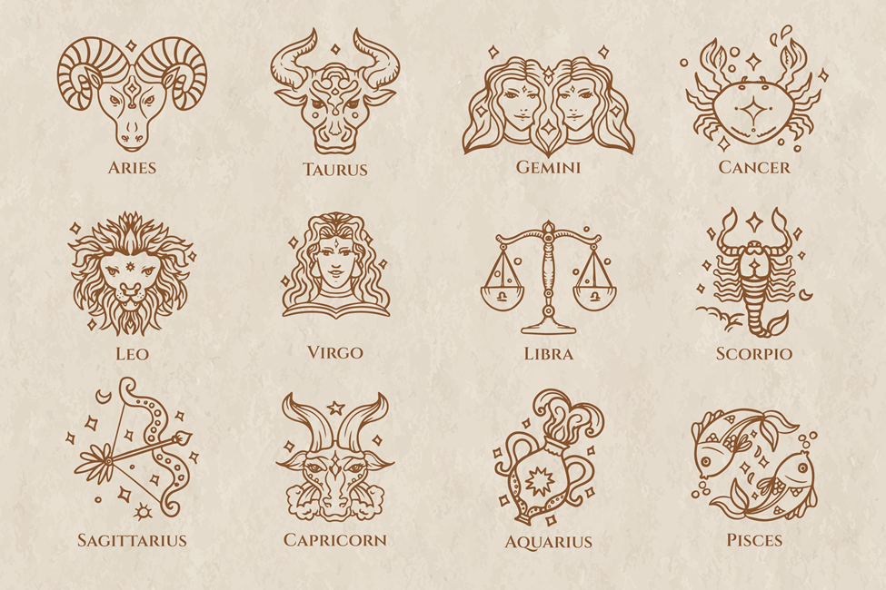Ilustrasi tanda 12 zodiak. (Freepik). - Image