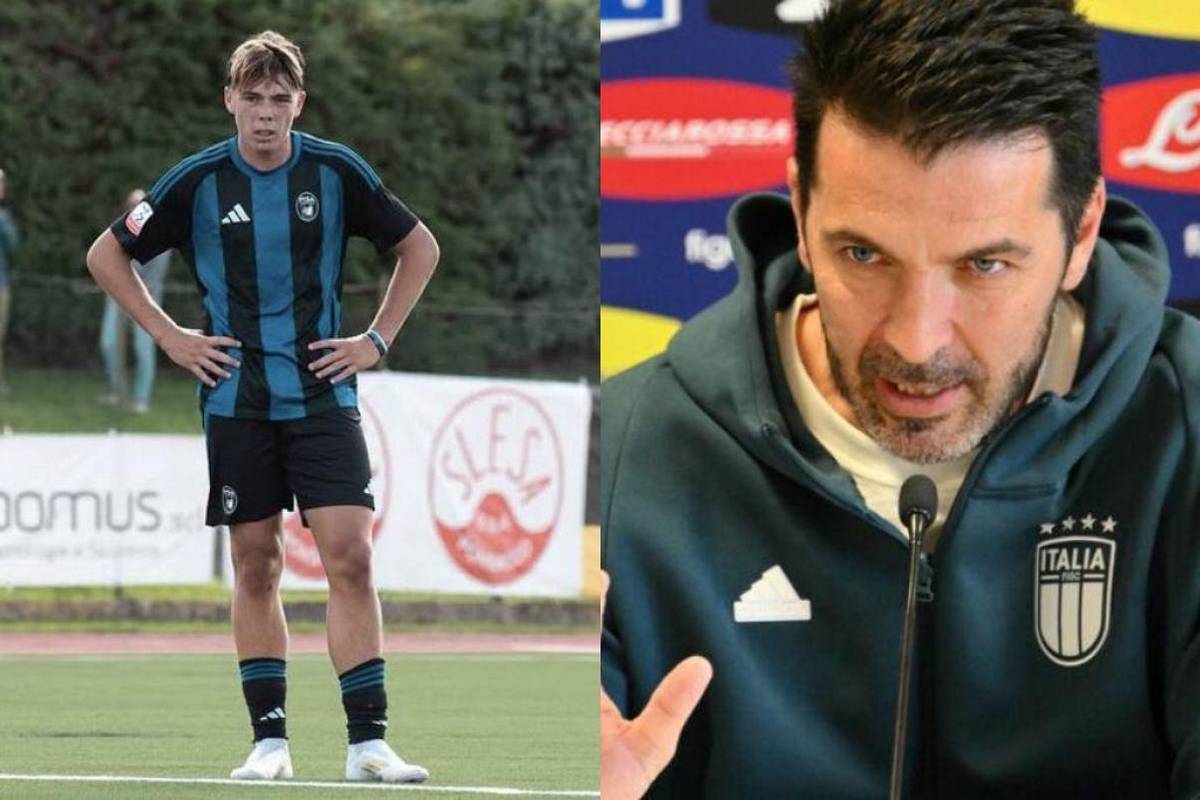 Louis Thomas Buffon (kiri), putra Gianluigi Buffon (kanan), kini berkarier di akademi Pisa dan dipanggil timnas U-18 Republik Ceko. (Football Italia) - Image