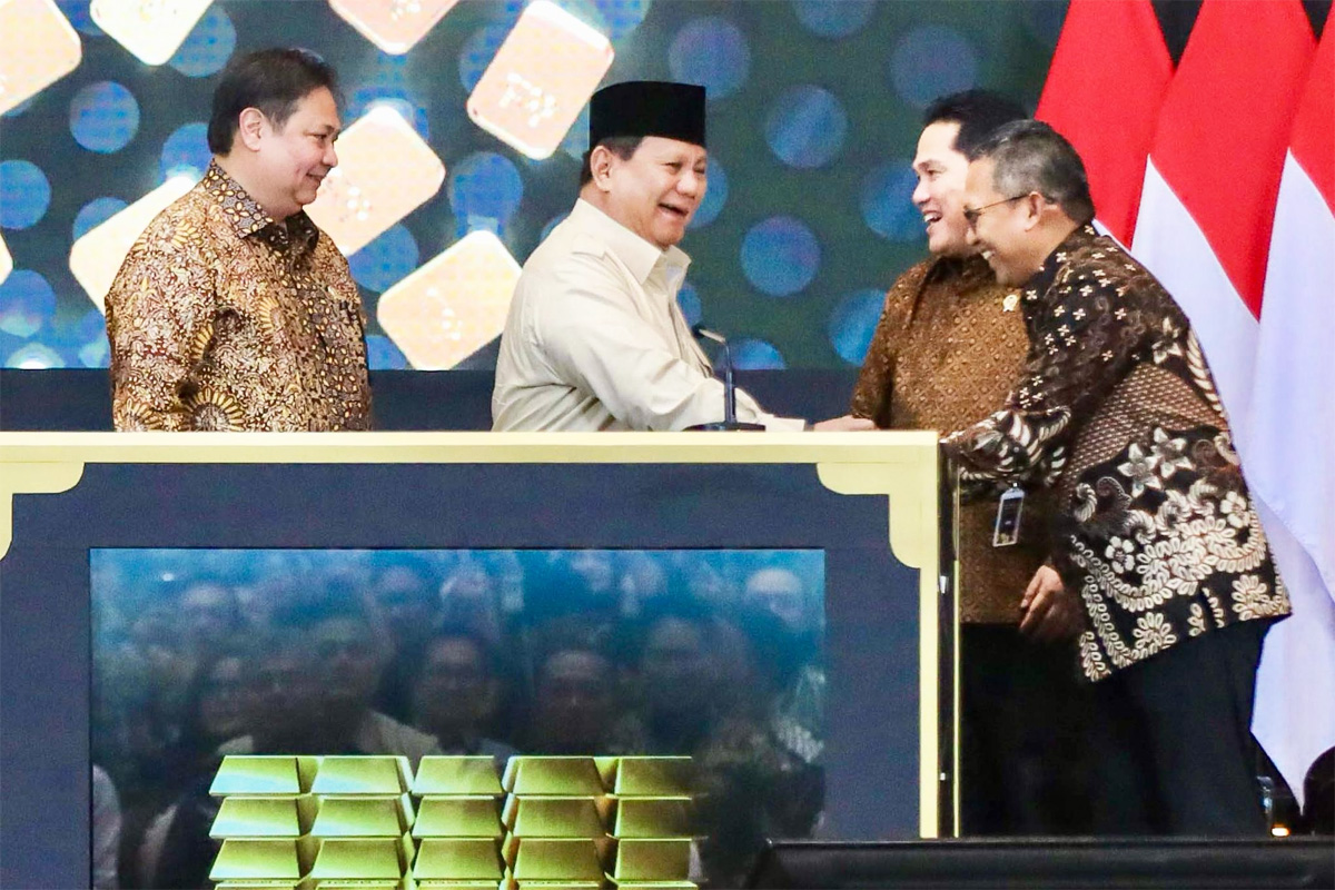 Presiden Prabowo Subianto saat meresmikan layanan Bank Emas Pegadaian di kantor pusat Pegadaian Jakarta. (Istimewa) - Image