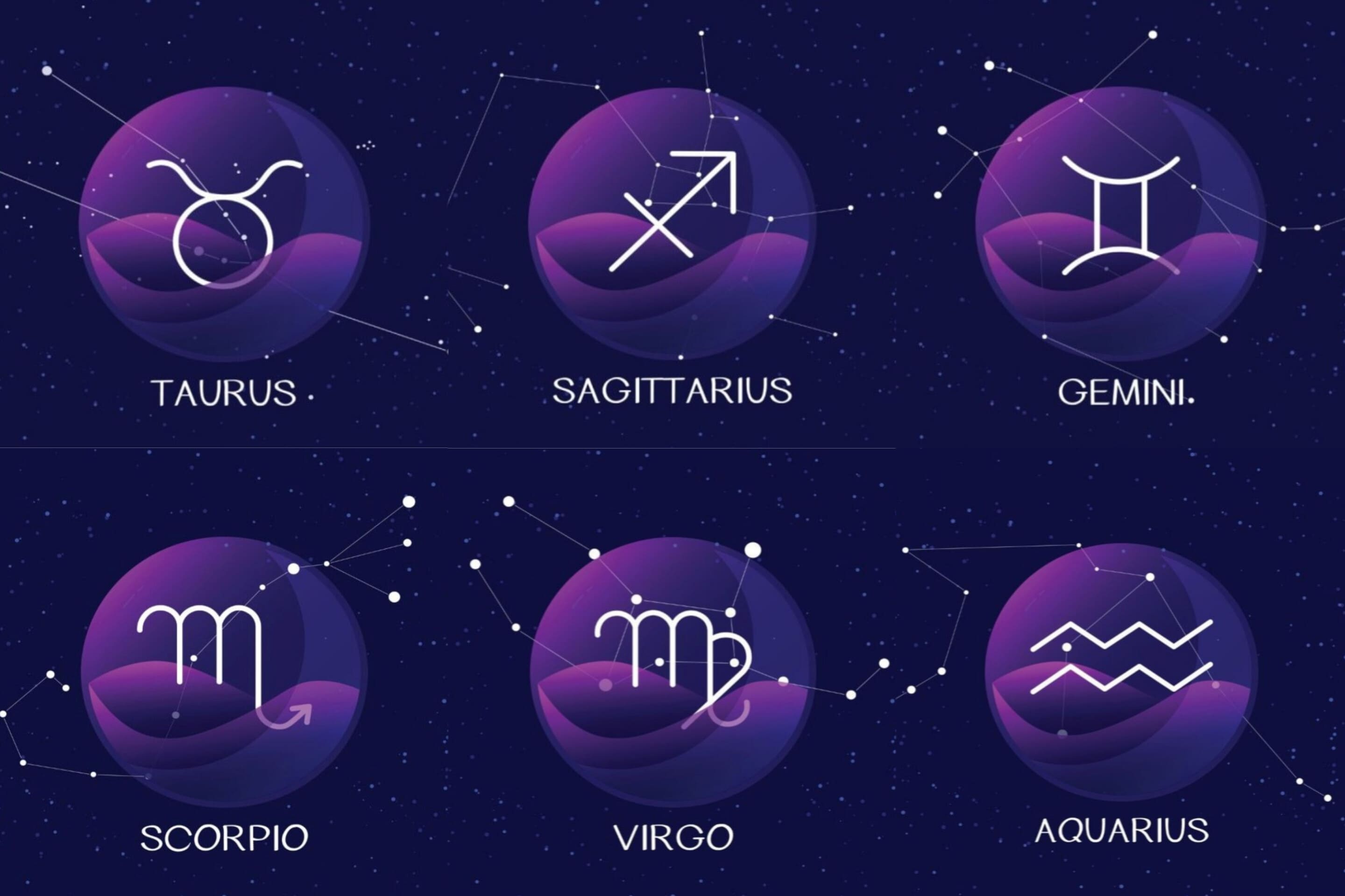 Ilustrasi zodiak Taurus, Sagitarius, Gemini, Scorpio, Virgo, dan Aquarius. (Freepik) - Image