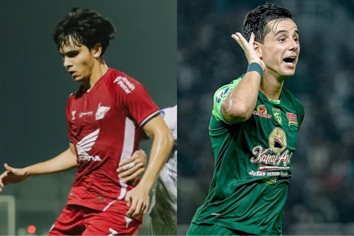 Victor Dethan siap berduel dengan Bruno Moreira di laga PSM Makassar vs Persebaya Surabaya. (Media PSM, Persebaya) - Image