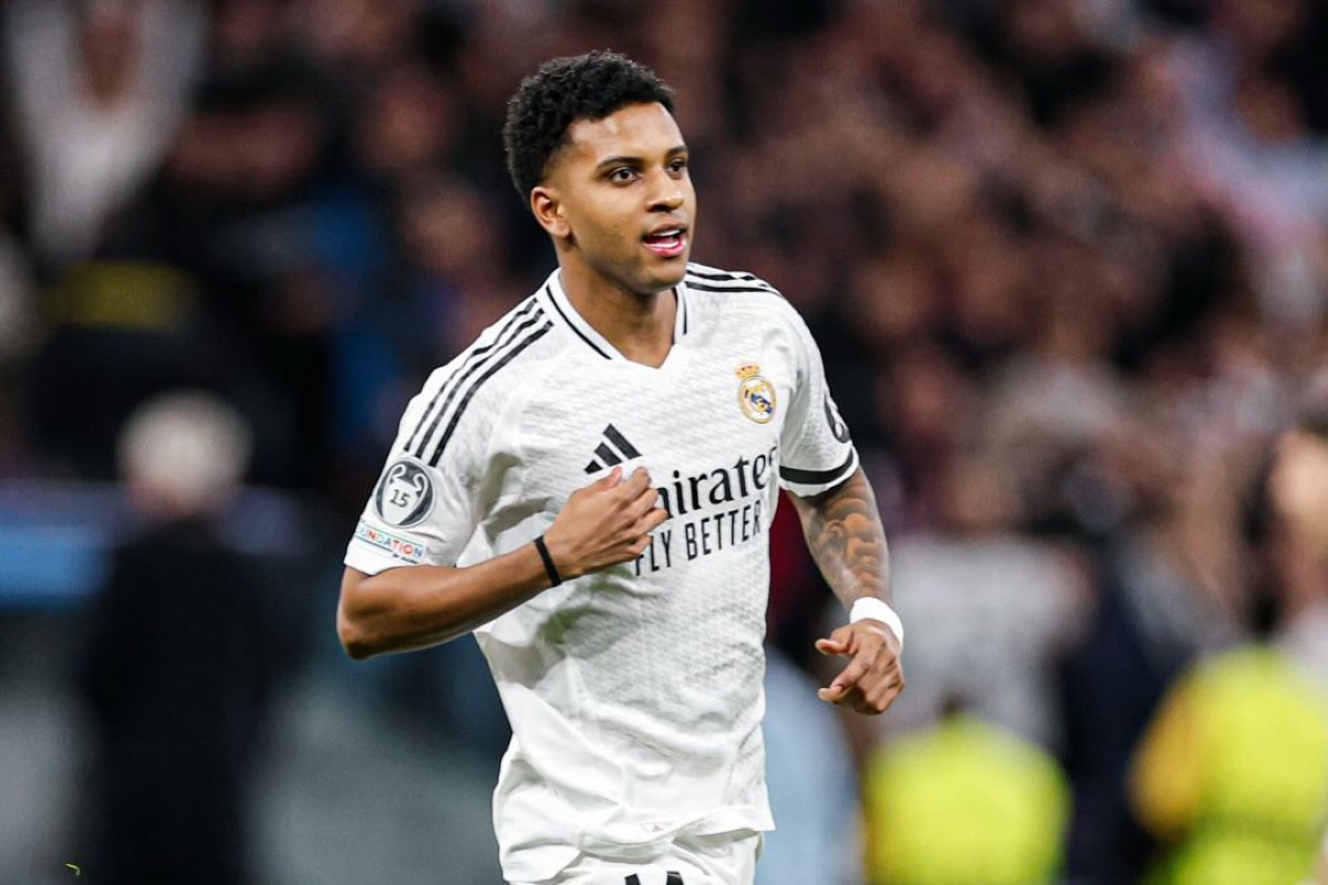 Pemain Real Madrid Rodrygo setelah cetak gol ke gawang Atletico Madrid. (Dok.IG Real Madrid) - Image
