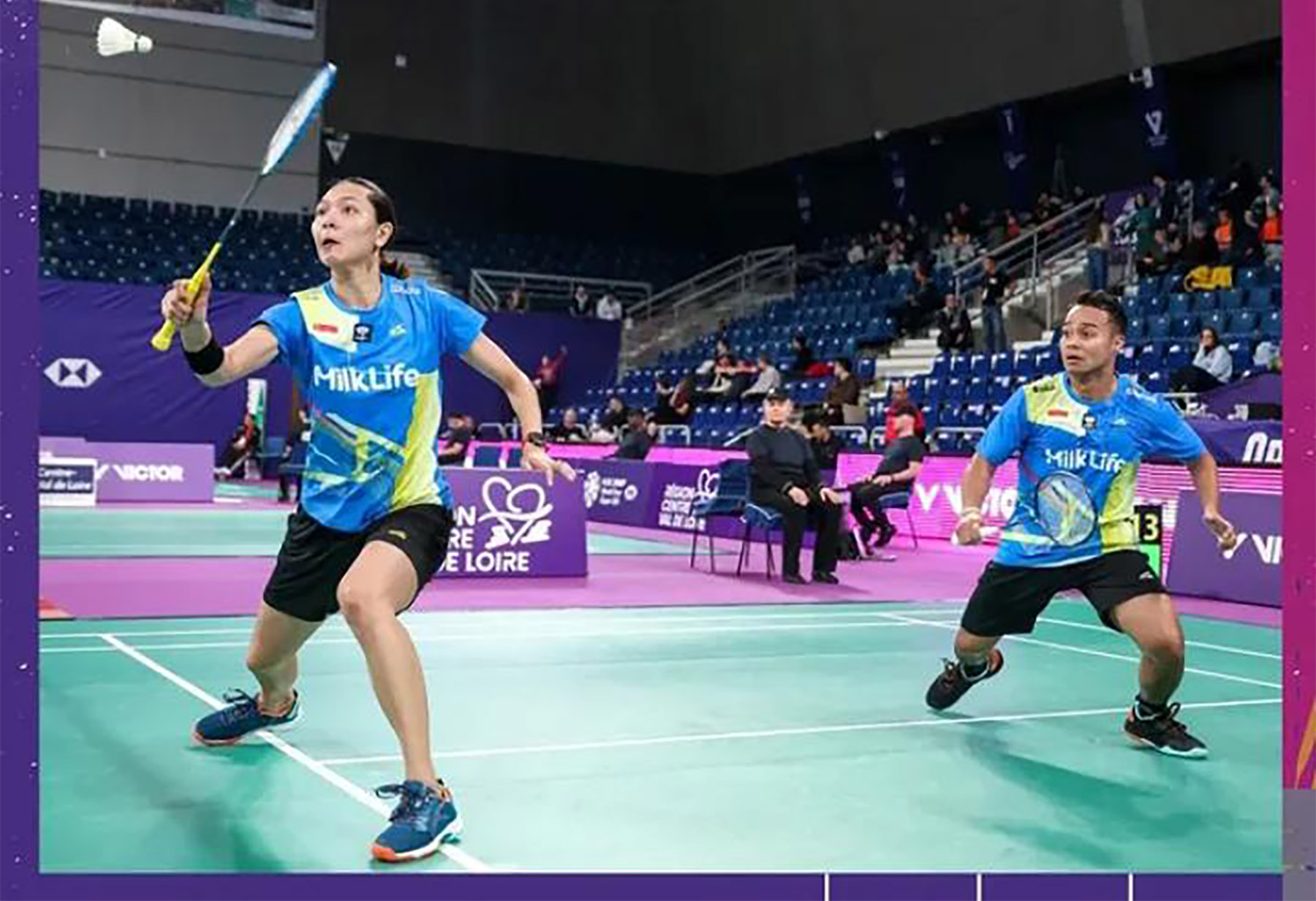 Rehan/Gloria berhasil lolos ke babak perempat final di Orleans Masters 2025. (@badminton.ina) - Image