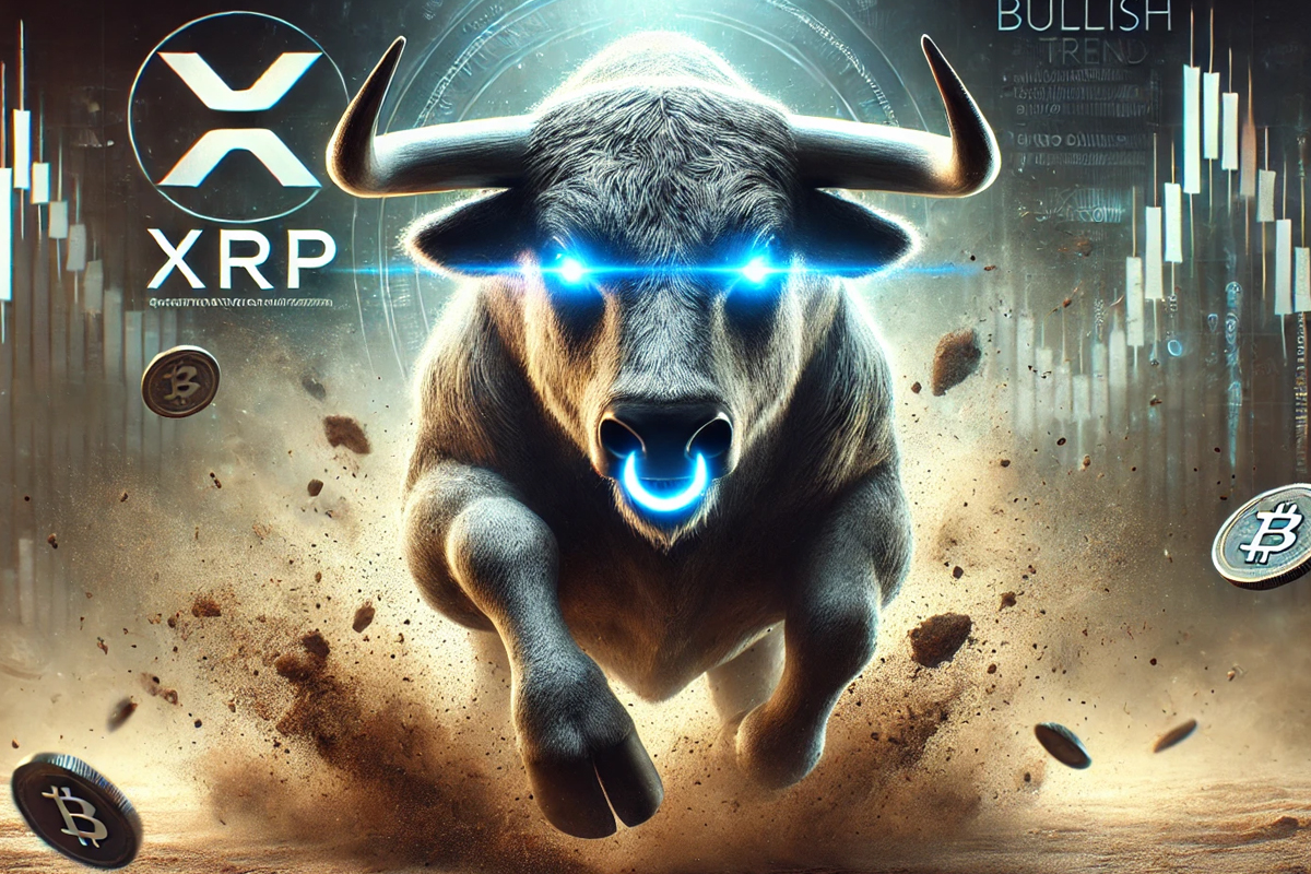 Ilustrasi kripto XRP yang trennya sedang naik. (Dhimas Ginanjar/AI) - Image