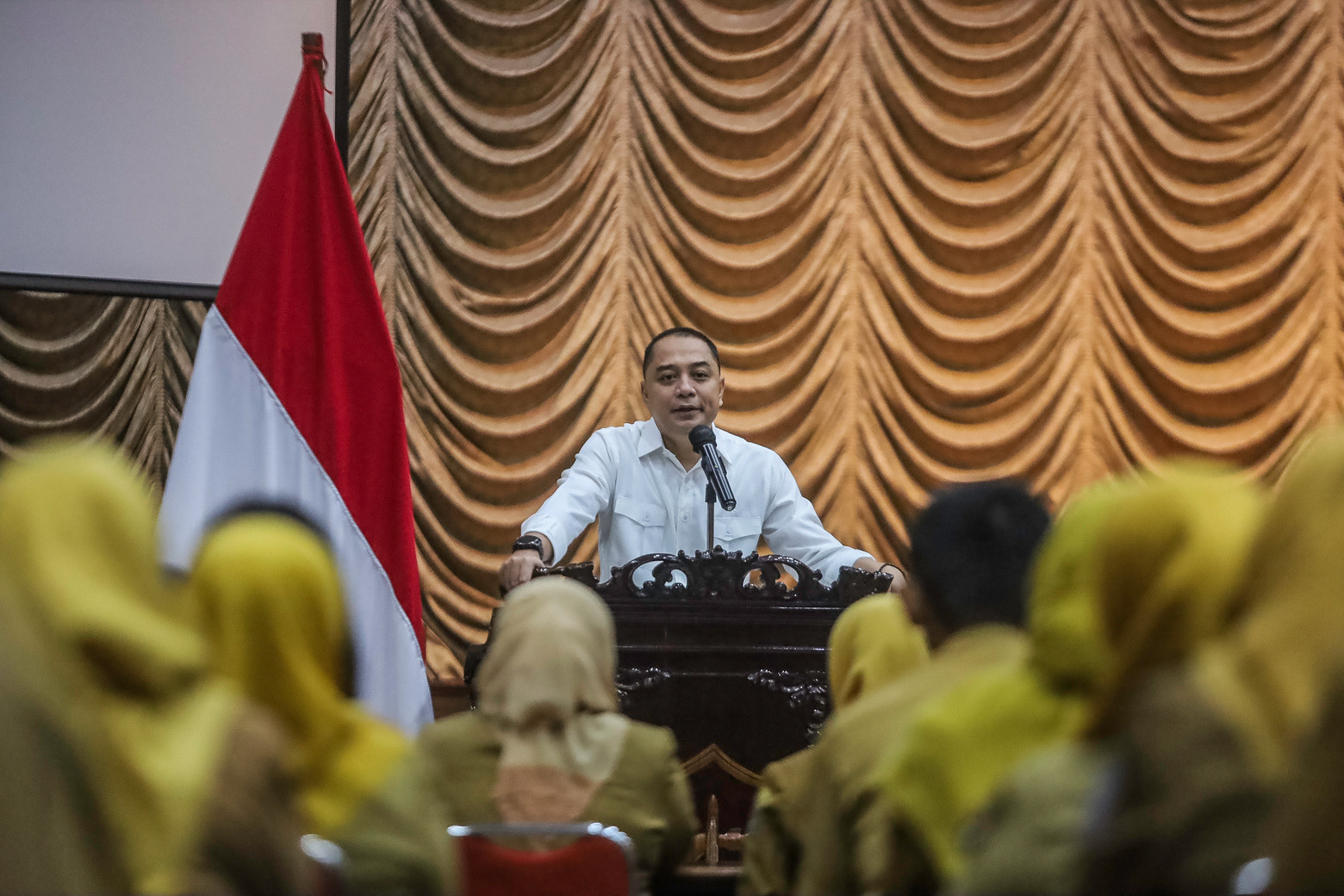 Wali Kota Surabaya, Eri Cahyadi ingin rotasi jabatan pemkot dilakukan tiga tahun sekali. (Humas Pemkot Surabaya). - Image