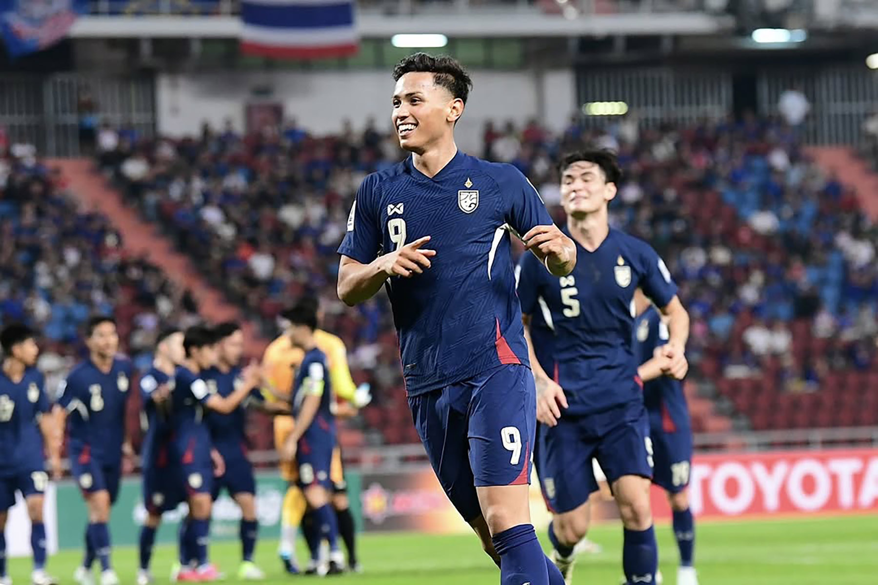 Thailand berhasil menang 2-0 atas Afganistan berkat gol Patrik Gustavsson dalam laga pemanasan jelang Kualifikasi Piala Asia 2027. (Dok: FA Thailand) - Image