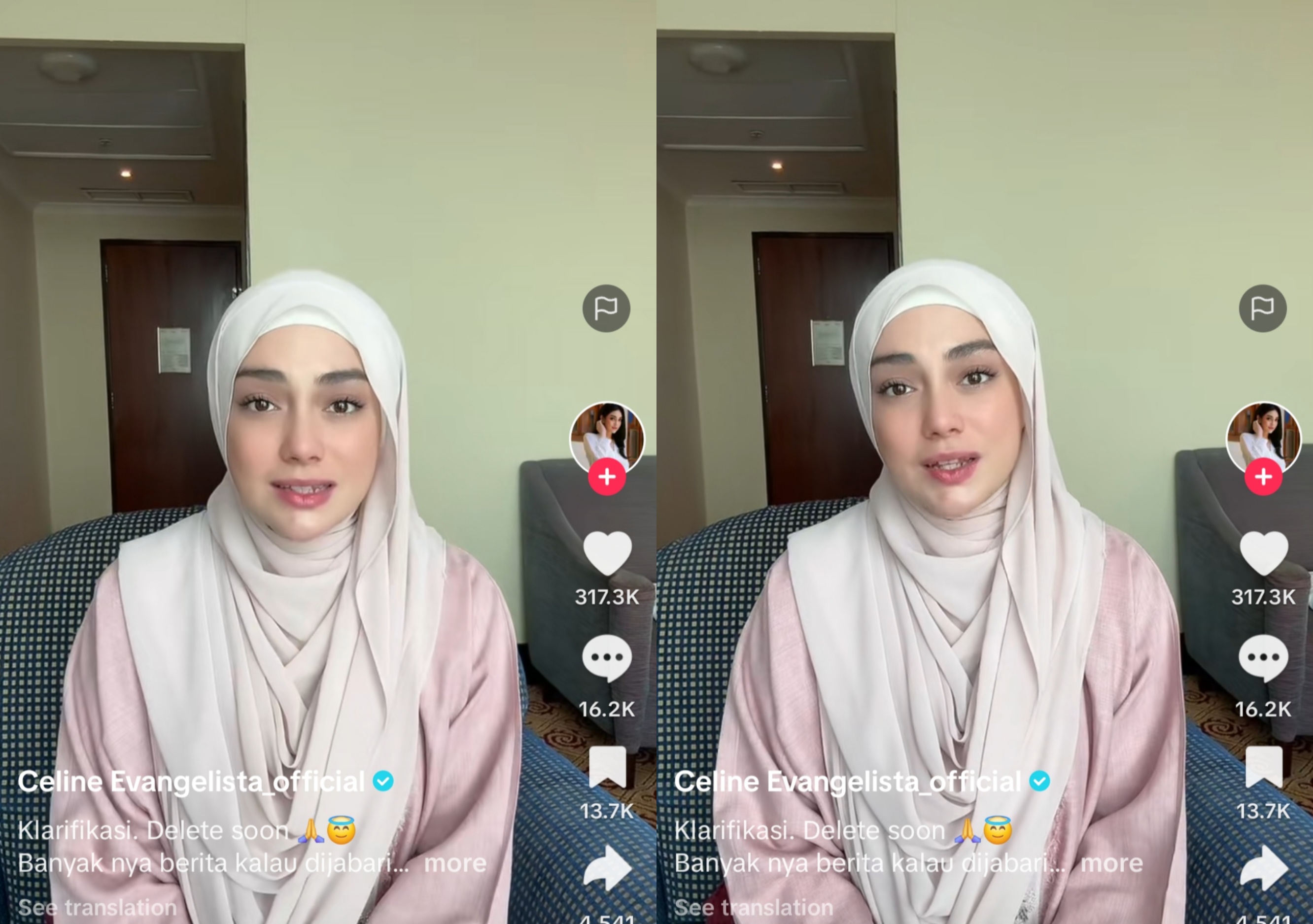 Artis Celine Evangelista klarifikasi isu yang menyebutkan kalau dia adalah istri kelima Jaksa Agung Agung ST Burhanuddin. (TikTok/Celine Evangelista). - Image