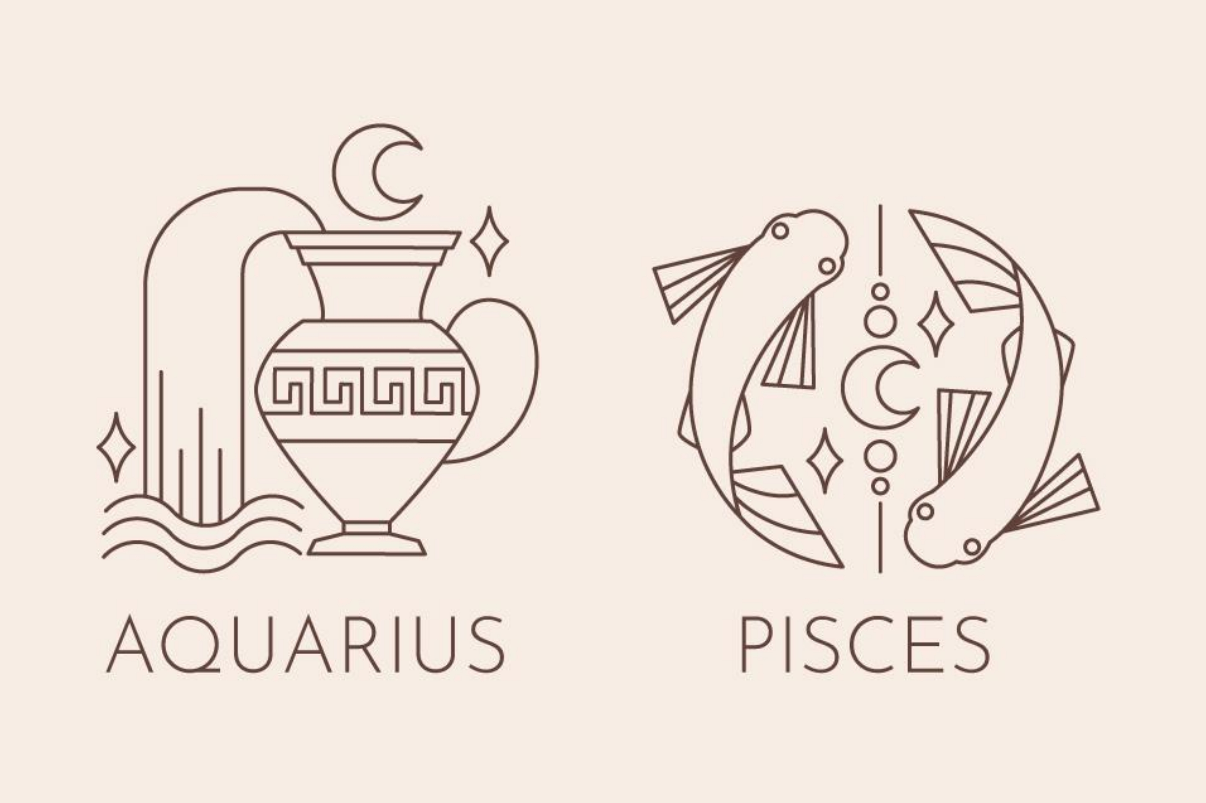 Ilustrasi zodiak Aquarius dan Pisces (Dok. Freepik) - Image