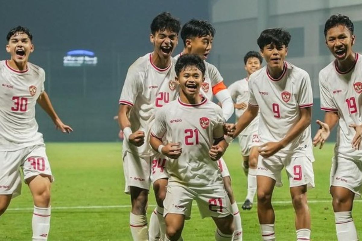Timnas Indonesia U-17 kalahkan Korea Selatan 1-0 di laga perdana Piala Asia U-17 2025. (Media PSSI) - Image